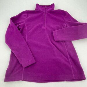 Lands End Jacket XS Womens Purple Pullover 1/4 Zip Ladies Fleece Knit Casual